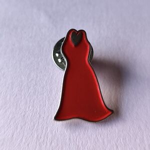 4/$20💥Vintage Red Dress Symbol Lapel Pin Metal Collectible